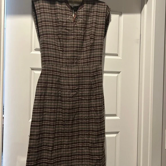 Plaid Dress vintage reproduction wiggle dress - Picture 8 of 8